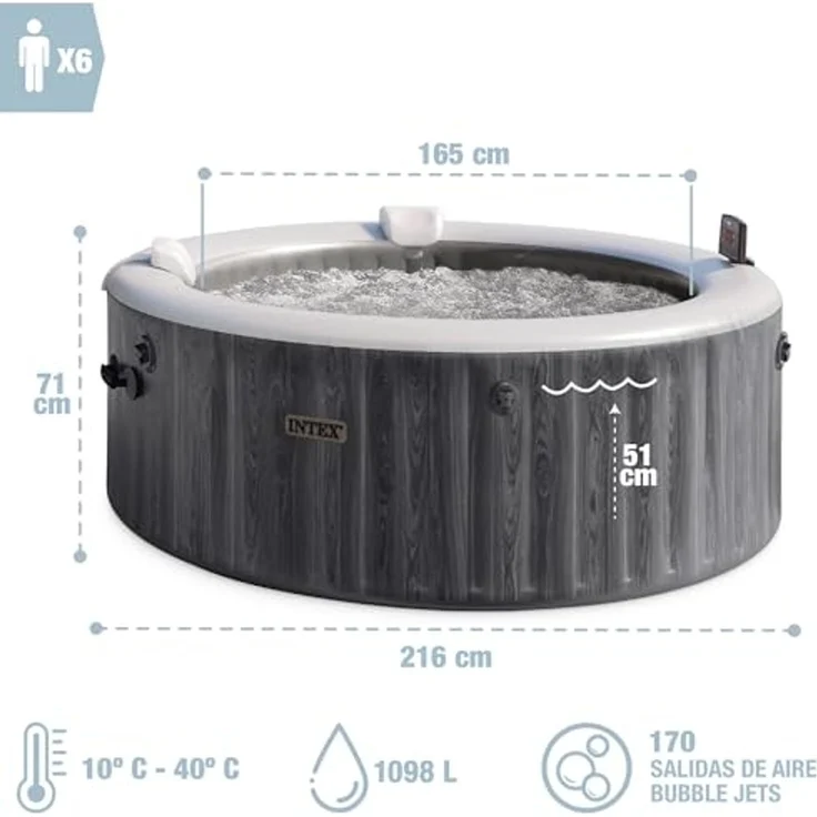 Intex Whirlpool Greywood Deluxe, (Set, 10-tlg), 165 cm Durchmesser – Bild 4