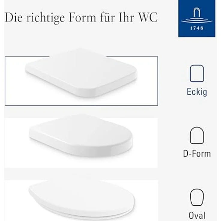 Villeroy & Boch Finion WC-Sitz - Toilettendeckel mit Absenkautomatik - Abnehmbarer, bruchsicherer Toilettensitz aus Duroplast - Original Ersatzteil - Klodeckel in eckiger Form - Weiß Alpin, glänzend – Bild 8