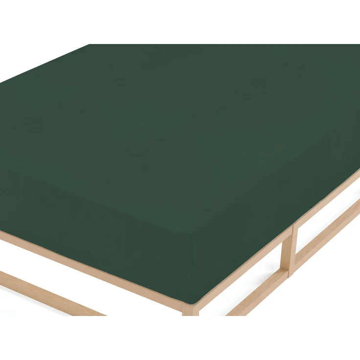 biberna Melange-Flanell Spannbetttuch 0841380 MELANGE UNI, dunkelgrün, 1x 140x200 cm - 160x200 cm – Bild 2