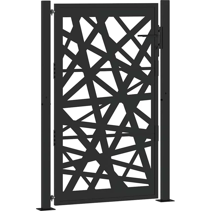 vidaXL Gartentor Schwarz 100x150 cm Stahl Leichtes Design 4100951 – Bild 6