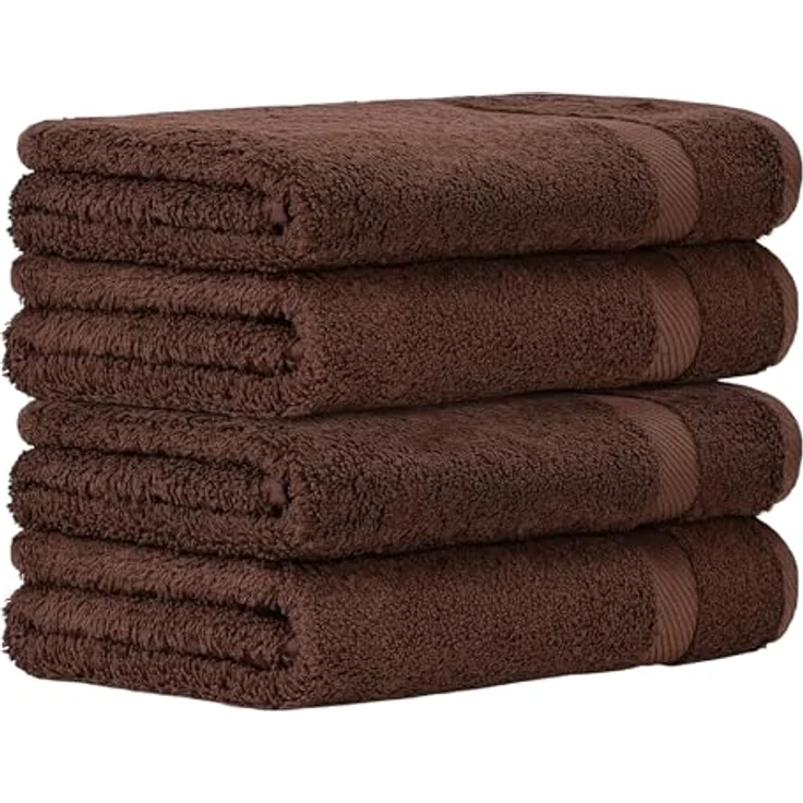 Luckytowel Duschtuch Set 70x140 cm, Oeko-TEX Badetücher aus 100% Baumwolle mit 600 g/m², flauschig & saugstark, Frottee Handtücher Set, 4er Pack Braun – Bild 1