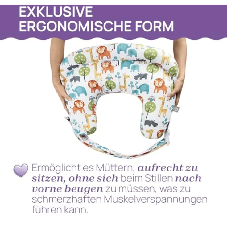 Boppy Deluxe Stillkissen, Brust und Flasche Fütterung Unterstützung, ergonomische Form mit Mutter und Baby zu unterstützen, volle Polsterung, abnehmbar und waschmaschinenfest, 0M + – Bild 2