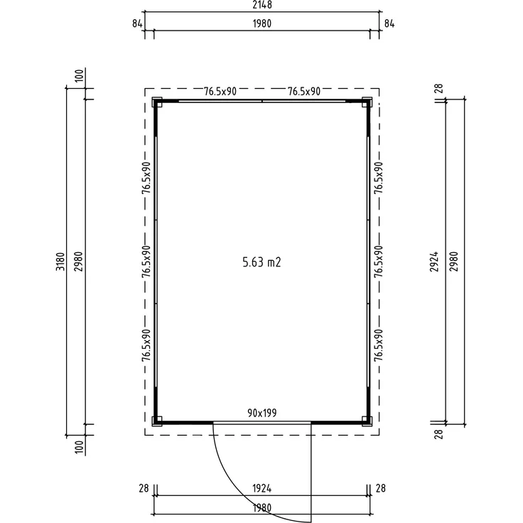 Fjordholz Gewächshaus aus Holz Modell 28 A – Bild 5