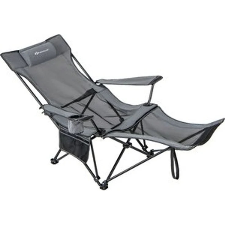 COSTWAY Campingstuhl Angelstuhl, faltbar mit Kopfstütze & Getränkehalter – Bild 6