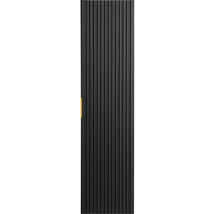 Hochschrank mit 1 Tür (140x25x35cm), Schwarz matt – Bild 2