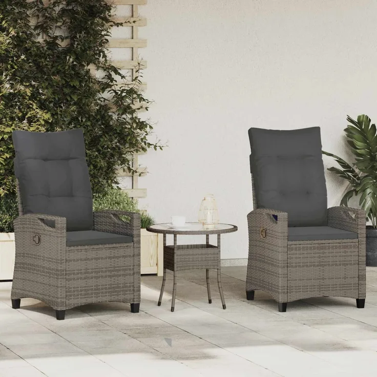 vidaXL Gartenstuhl 2 pcs Grau und Dunkelgrau 56 x 60 x 112 cm 42026832