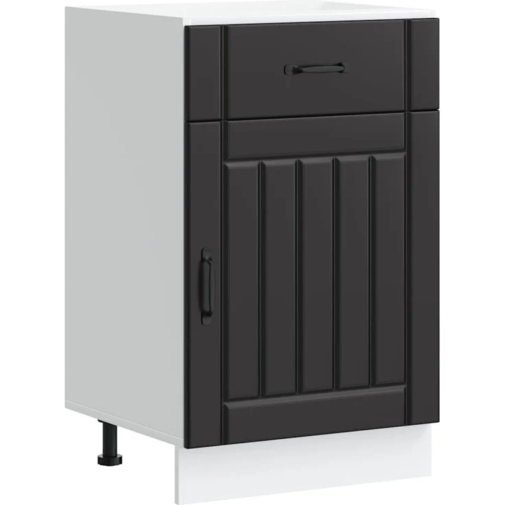 vidaXL Küchen-Unterschrank Lucca Schwarz Holzwerkstoff 853718 – Bild 2