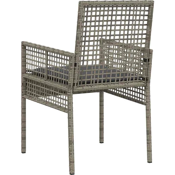 vidaXL Gartenstuhl mit Kissen 2 pcs Grau 55 x 53 x 85 cm Poly-Rattan 42003447 – Bild 6