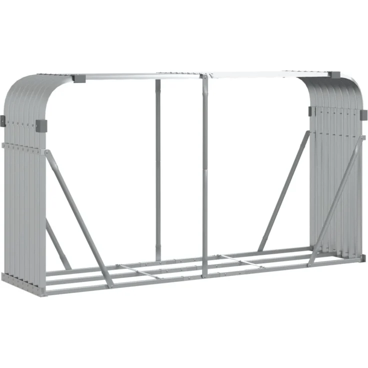 vidaXL Kaminholzunterstand Silbern 180x45x100 cm Verzinkter Stahl 364594 – Bild 7