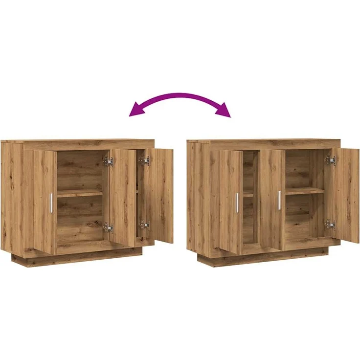 vidaXL Sideboard Artisan-Eiche 92x35x75 cm Holzwerkstoff 856865 – Bild 7