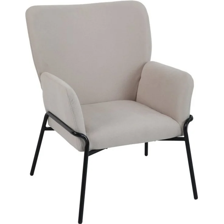 SVITA Loungesessel FREIA, Loungestuhl, Metallbeine, Stoffbezug, Beige – Bild 4