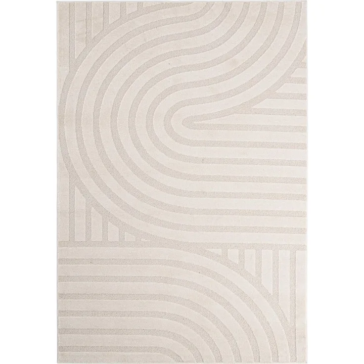 Teppich Zina Stoff, Boho Skandi Design, creme, 160x230 cm, weicher Flor, 3D-Optik