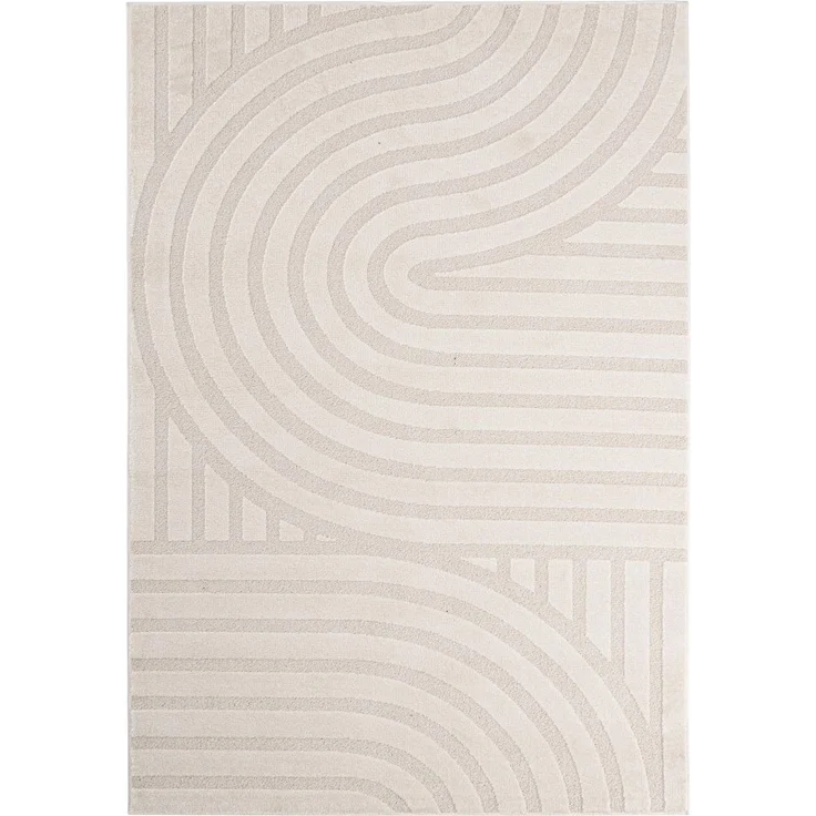 Teppich Zina Stoff, Boho Skandi Design, creme, 160x230 cm, weicher Flor, 3D-Optik