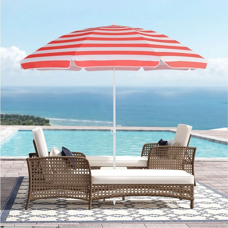 Sekey 160 cm Sonnenschirm Strand mit Schutzhülle für Balkon Garten & Terrasse Neigungswinkel und Höhe verstellbar, Rund – Bild 3