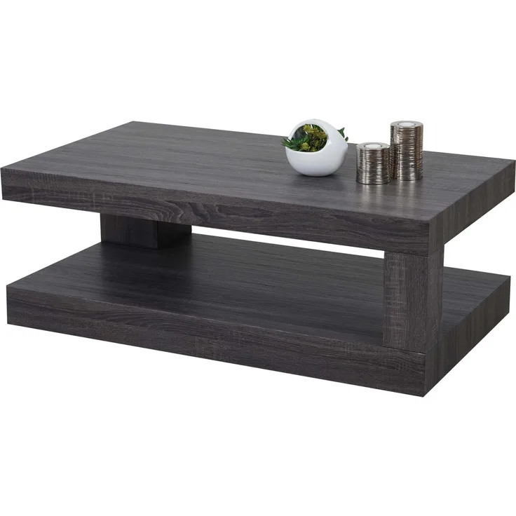 Couchtisch 'HWC-A32' 40 x 110 x 60 cm, FSC-zertifiziert ~ schwarze Eichenoptik