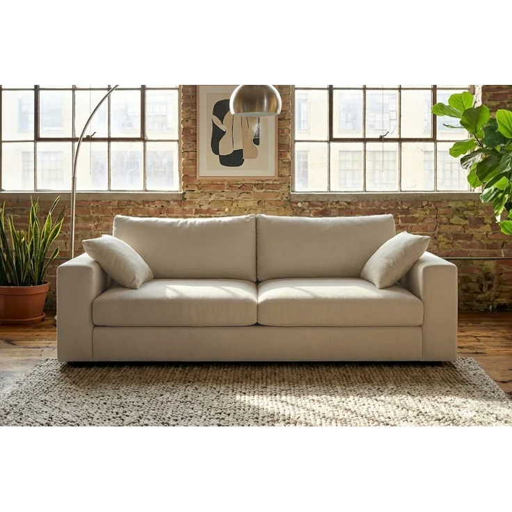 KAWOLA Sofa AMINA 3-Sitzer Stoff cremeweiß 82 x 101 x 228 cm – Bild 2