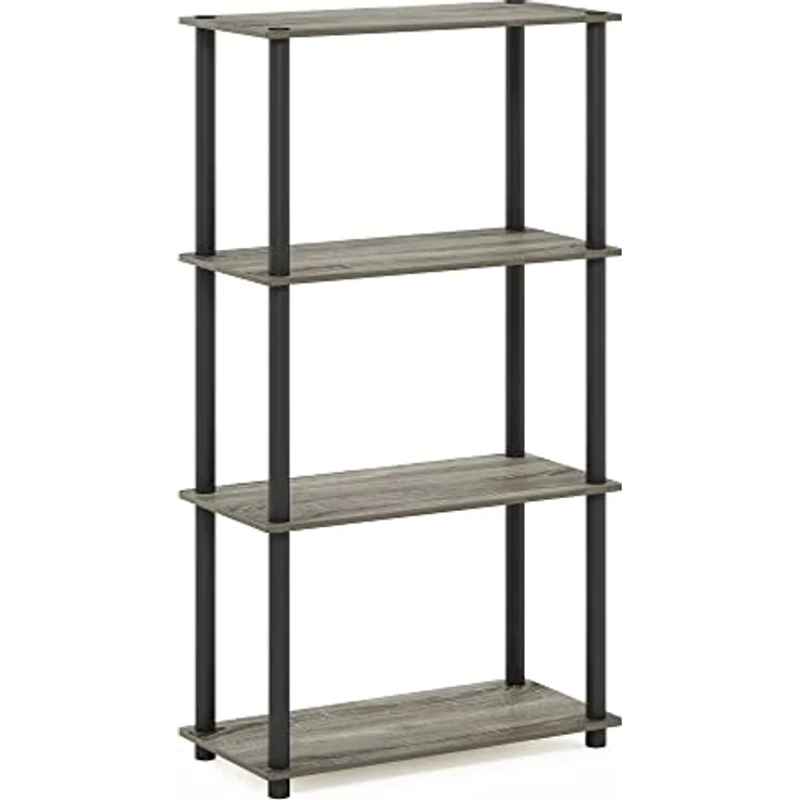 Furinno Turn-N-Tube 4-Stufe Mehrzweck-Regal, French Oak Grey/Black, 59. 9 (Breite) x 109. 9 (Höhe) x 29. 7 (Tiefe) cm – Bild 8