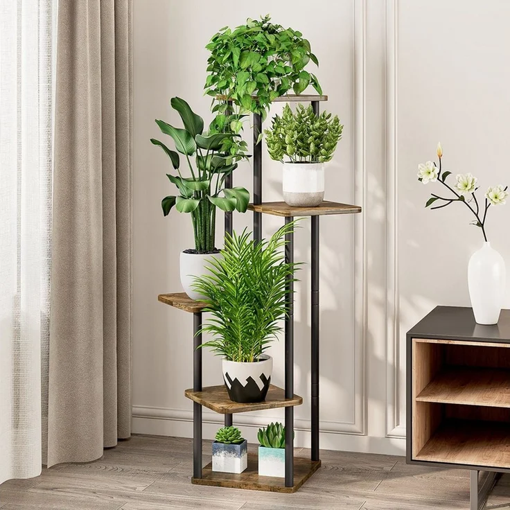 Allyson Pflanzentreppe Blumenständer 5 Ebenen Pflanzenständer Pflanzenregal & Blumenhocker, für Zimmerpflanzen, Blumenhocker für Drinnen & Outdoor – Bild 1