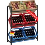 STEELSØN 'Mystra' Getränkekistenregal, Metall, schwarz, 115x95x33 cm, Getränkeregal für 6 Kisten