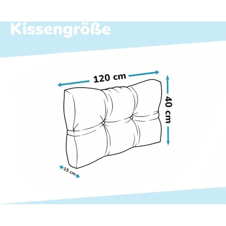 POKAR Palettenkissen Palletenauflagen Palettenpolster Palettensofa Palettenmöbel Schaumflocken Kissen für Europaletten Sitzkissen 60x40, Violett – Bild 5