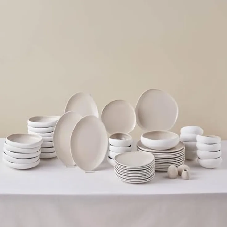 Karaca Geschirr-Set Karaca Earth Collection Cupid Tafelservice 55-tlg. für 12 Personen, 12 Personen, Steinzeug