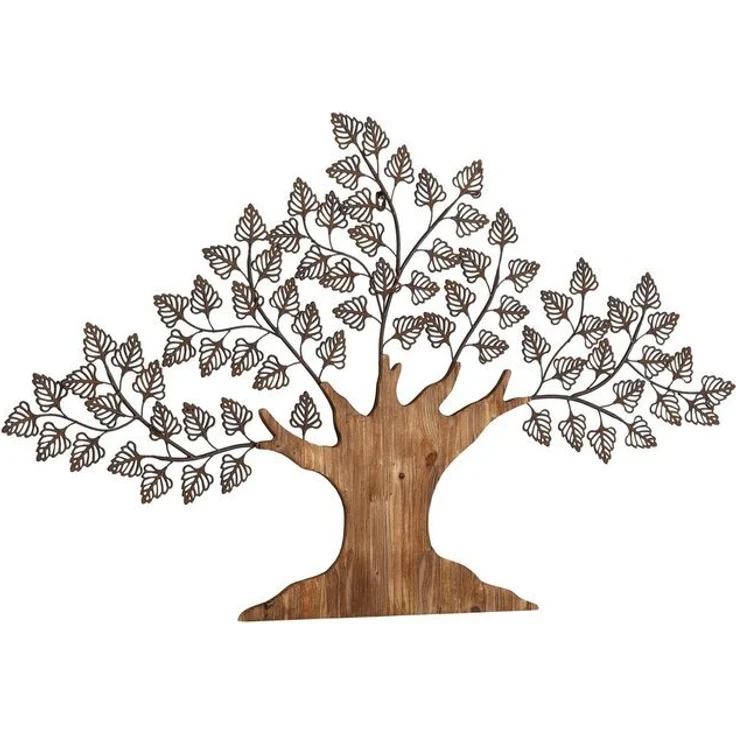 Wanddekoration aus Holz und Metall "Baum" – Bild 4