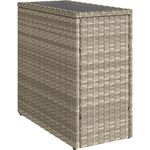 vidaXL Garten-Beistelltisch mit Glasplatte 58x27,5x55 cm Poly Rattan 366189