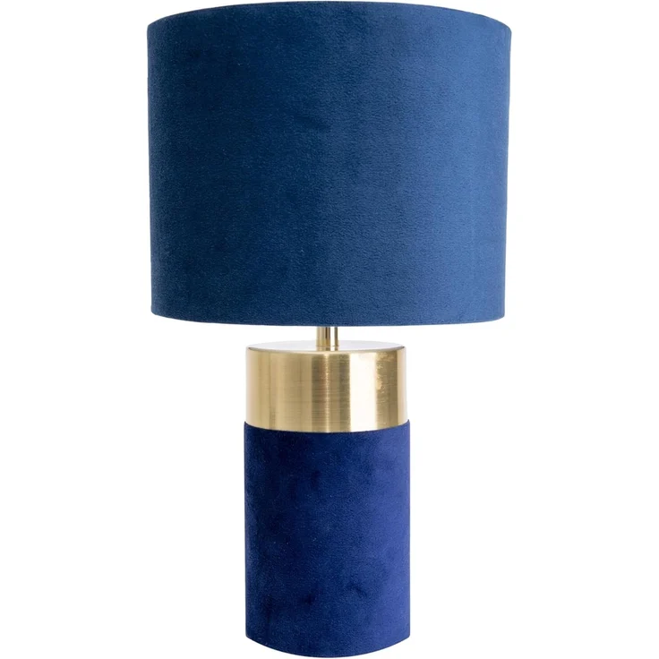 näve Tischleuchte Bordo, ohne Leuchtmittel, 1xE14, Textilschirm blau, Fuß blau gold, Höhe 32cm, Zuleitung 150cm – Bild 1