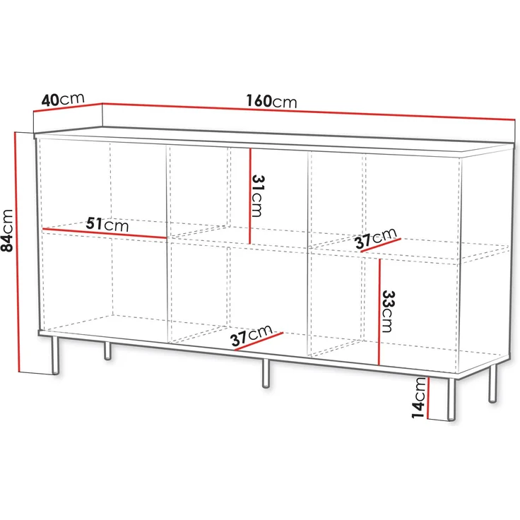 Kommode Leo 160 (Farbe: Cashmere) – Bild 4