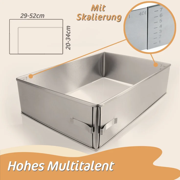 Aurelia Home Verstellbarer Backrahmen rechteckig – Edelstahl, 8 cm hoch – Bild 4