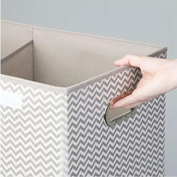 mDesign Wäschekorb Wäschetruhe Wäschebox Deckel und Griffe Taupe Natur – Bild 7