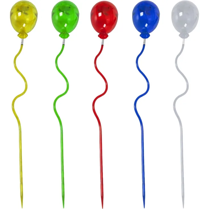 5x LED Solarlampen, Luftballons bunt, H 60 cm