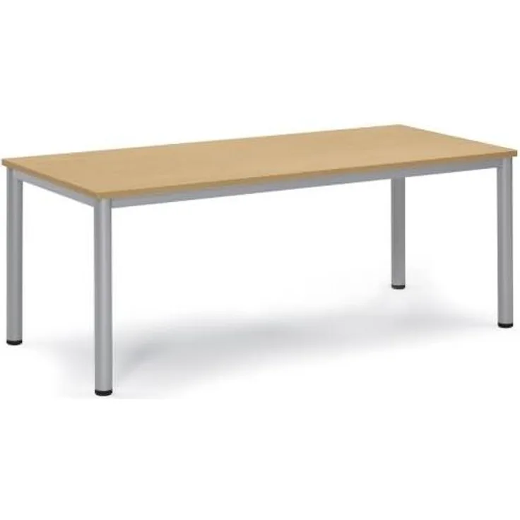 Soennecken Besprechungstisch 180x80x72cm Gestell silber Platte buche