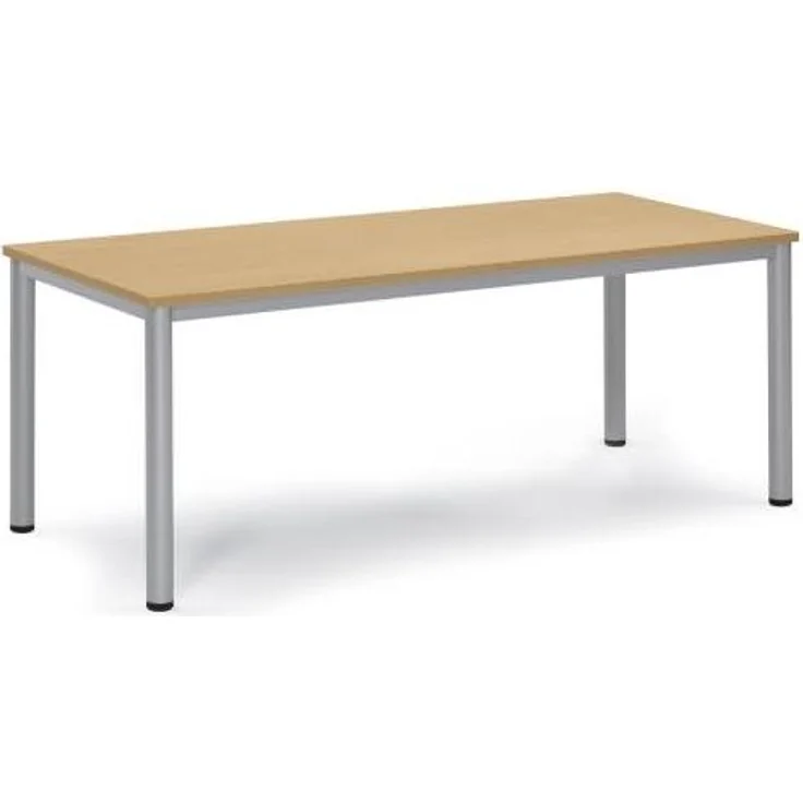 Soennecken Besprechungstisch 180x80x72cm Gestell silber Platte buche