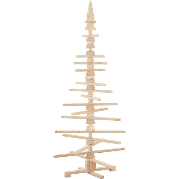 vidaXL Weihnachtsbaum Holz zum Schmücken 180 cm Massivholz Kiefer 4103972 – Bild 1