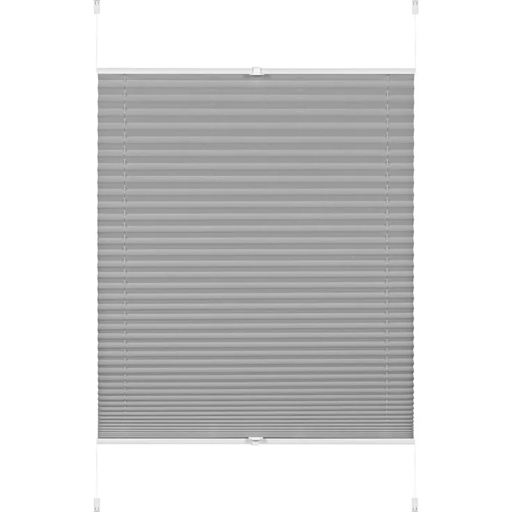 Gardinia EASYFIX Plissee Greta, lichtdurchlässig, blickdicht, inkl Montage Set, Steingrau, 130x50 cm