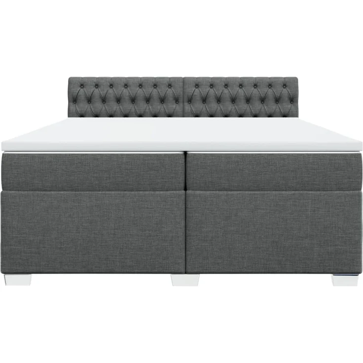 vidaXL Boxspringbett mit Matratze Dunkelgrau 200x200 cm Stoff 3286003 – Bild 4