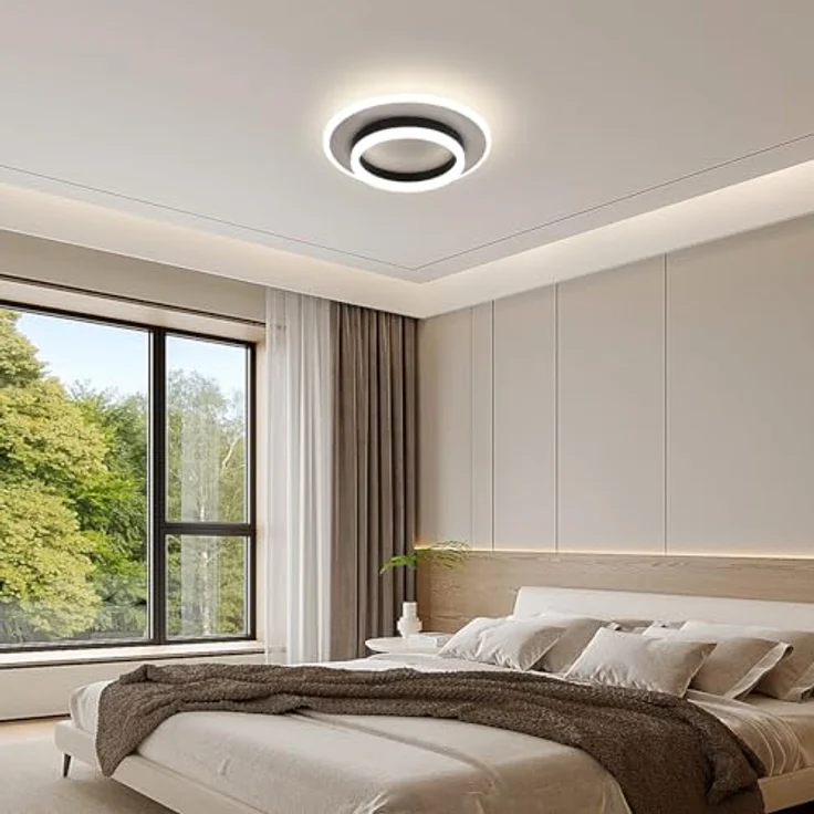 Goeco LED Deckenlampe Innen, Ø30 CM 28W 3150LM 4500K Modern Rund Deckenleuchte aus Acryl, LED Lampen Deckenbeleuchtung Neutrales Licht für Schlafzimmer, Wohnzimmer, Flur, Küche, Weiß – Bild 7