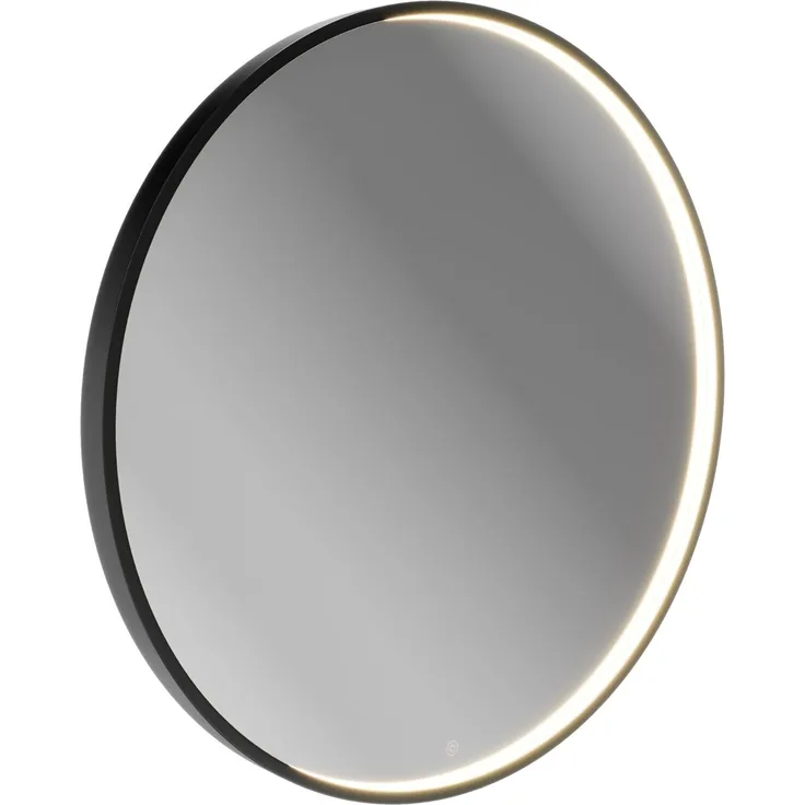 BADEDU VAAL LED Spiegel Ø 80 cm, rund, Schwarz, Sensor