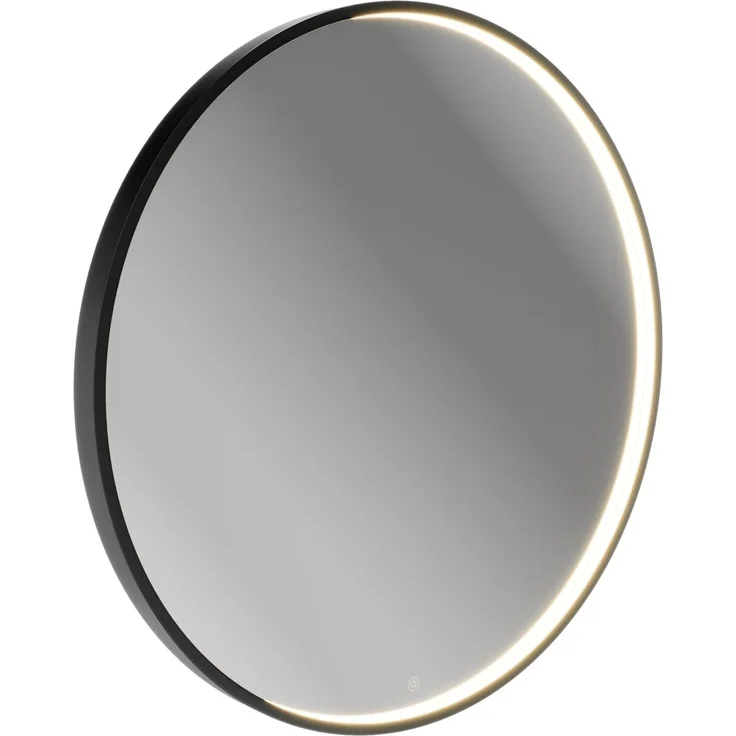 BADEDU VAAL LED Spiegel Ø 80 cm, rund, Schwarz, Sensor – Bild 1