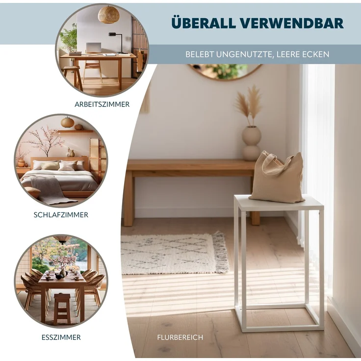 Blumenhocker 4er-Set, Metall-Blumenständer, Blumensäule weiß – Bild 6
