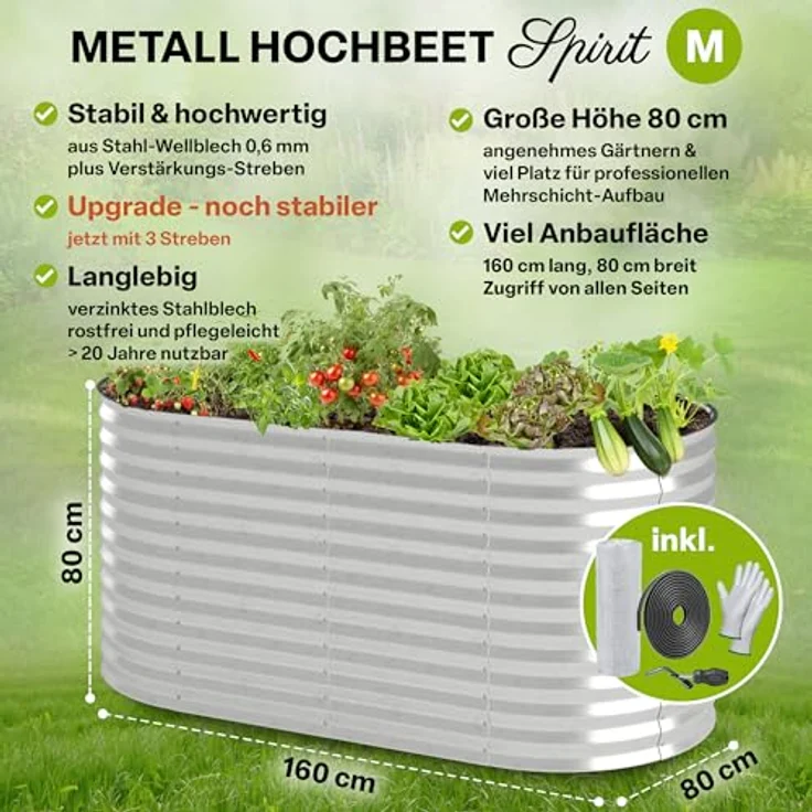 TTL Garden ovales Garten-Hochbeet "Spirit " silber verzinkt – Bild 3