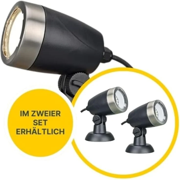 MeLiTec 2er Set LED Gartenstrahler GL11-1 Edelstahl anthrazit – Bild 2