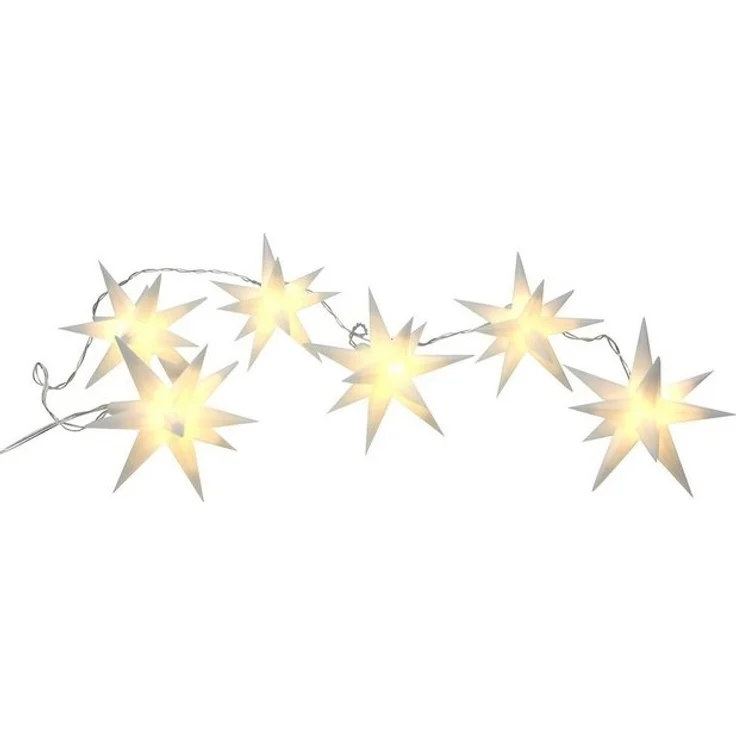 Spetebo LED-Girlande 3D Stern Lichterkette mit 6 LED - weiß (150 cm), 6-flammig, für den Außenbereich geeignet – Bild 2