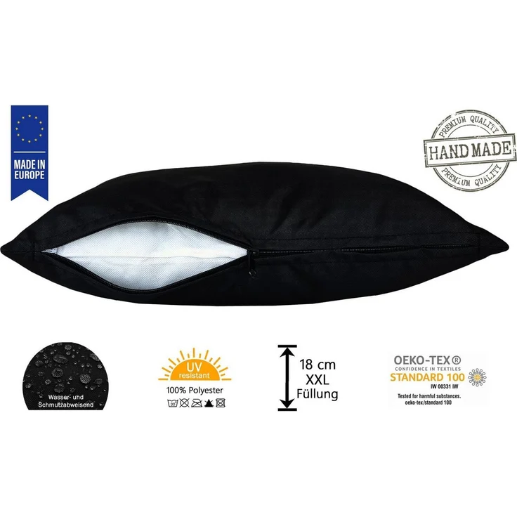 JACK Dekokissen 60x60cm Outdoor Lounge Kissen inkl. XXL Füllung, starke Füllung, strapazierfähig, wasserabweisend, In- und Outdoor – Bild 3