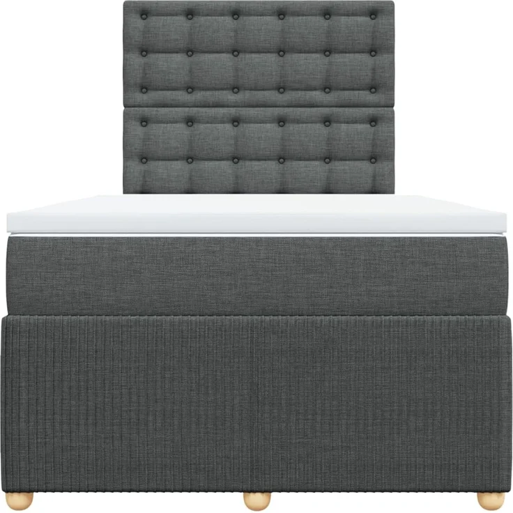 vidaXL Boxspringbett mit Matratze Dunkelgrau 120x200 cm Stoff 3294338 – Bild 6
