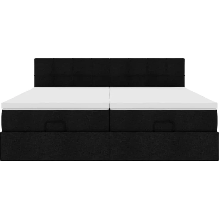 vidaXL Ottoman-Bett mit Matratzen Schwarz 180x200 cm Stoff 3311996 – Bild 5