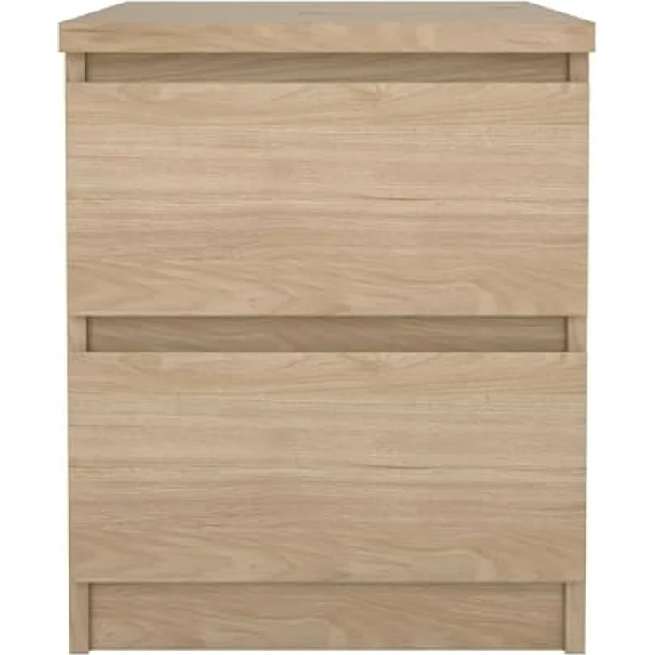 Dmora - Nachttisch Garance, Niedrige Kommode, Tisch, Multifunktionaler Nachttisch, 50x40 h50 cm, helle Eiche – Bild 7