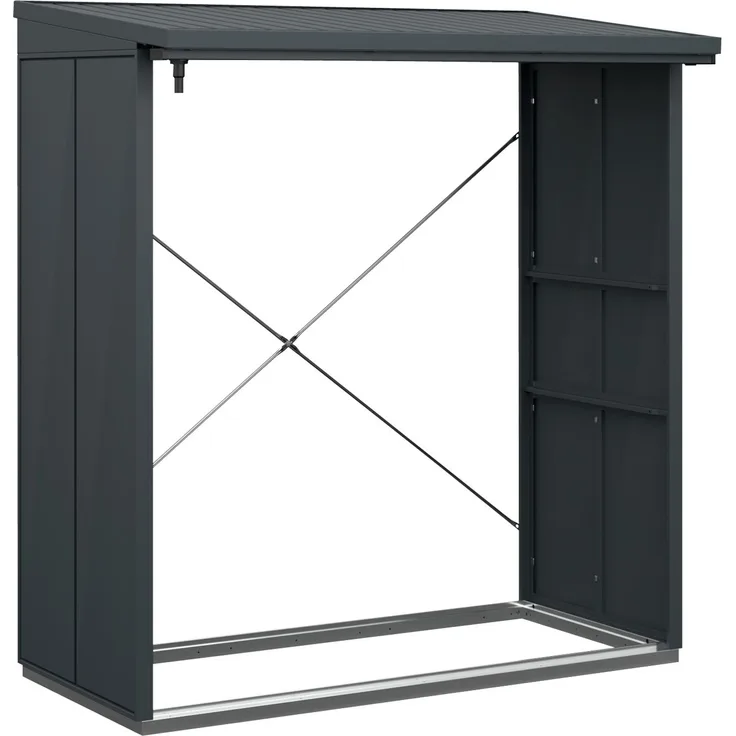 Hörmann Ecostar Metall Kaminholzregal Elegant Typ 2, anthrazit, 181 x 103 x 198 cm (T x B x H)