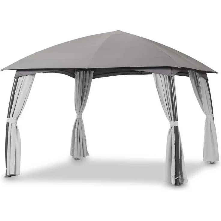 Leco 'Milena' Garten-Pavillon, mit Seitenvorhängen, grau, 330 x 330 x 270 cm (LxBxH) – Bild 1